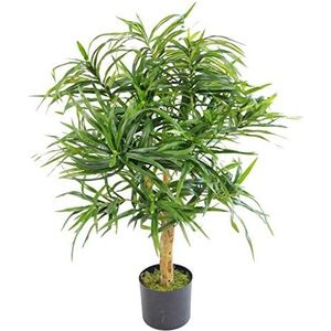 Leaf Kunstmatige Ficus Boom/Plant, Hout, Groen Dracaena, 100cm