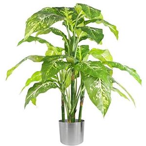 Leaf Design UK Kunstplant tropische Yukka voor binnen, 100 cm, groen en zilver