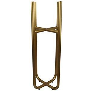 Leaf Metalen standaard grote, goudkleurige bloempot (bloempot niet inbegrepen), 62 cm x 18 cm, metaal, goud, 62 cm