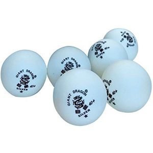 Kounga Giant Dragon tafeltennisballen (6 stuks), eenheidsmaat, wit