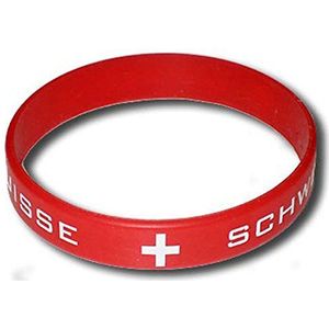 Supportershop Suisse siliconen armband, rood, één maat