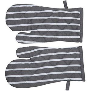 Penguin Home Handschoenen, katoen, grijs, 2-delige set – strepen