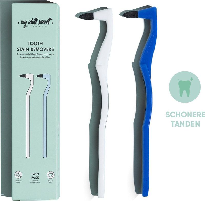 My White Secret - Tooth Stain Remover - Tandvlekken- en Plaque-Reiniger - 2 Stuks