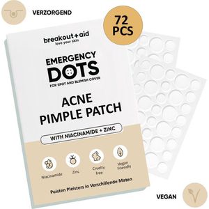Breakout+aid - Emergency Pimple Patches - Acne Patch - Doorzichtige en Huidvriendelijke Patch - 72 Stuks