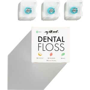 My White Secret® Dental Floss - Flosdraad - 3 Smaken - Aardbei, Kokos, Munt