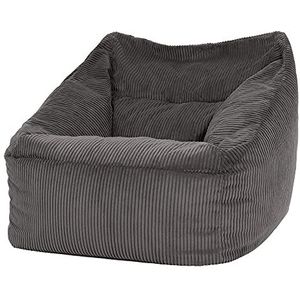 icon Natalia Zitzak Fauteuil, Donkergrijs, Corduroy Stof, Zitzak Volwassen met Vulling Inbegrepen, Bean Bag, Slaapkamer, Woonkamer, Woonkamermeubilair
