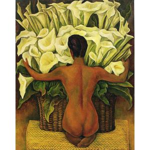 Best Pause Naakt met Calla lelies van Diego Rivera - 40x50 cm - DIY Hobby Pakket, Sinterklaas Speelgoed Kerst Cadeau