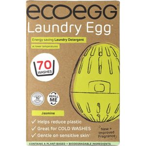 EcoEgg Was ei – Jasmine - Wasparels – Navulbaar – Geschikt voor de gevoelige huid – Dermatologisch getest - 70 wasbeurten - Groen