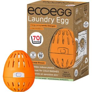 EcoEgg Was ei – Oranjebloesem - Wasparels – Navulbaar – Geschikt voor de gevoelige huid – Dermatologisch getest - 70 wasbeurten - Oranje
