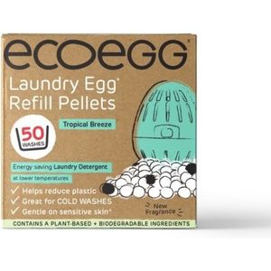 Ecoegg Navulling - 50 wasbeurten - Tropical Breeze - Was Ei - Wasmiddel - Hervulbaar - Duurzaam - Hypoallergeen - Geschikt voor baby's en mensen