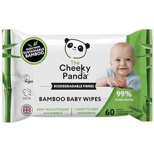 The Cheeky Panda Lingettes biodégradables en bambou pour bébé | 99% d'eau purifiée, adaptées aux peaux sensibles | Testé dermatologiquement