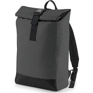Reflective Roll-Top Backpack/Rugzak BagBase - 15 Liter Black