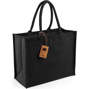 Westford Mill Jute Klassiek Shopper (W407) - Dames Tote Natuurlijk Handtas - Zwart zwart