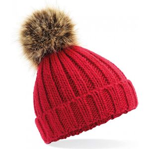 Beechfield Pom pom beanie B412 - Classic Red - One size