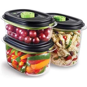FoodSaver Vershouddozen voor marinade en levensmiddelen, luchtdicht, BPA-vrij, lekvrij, vaatwasmachinebestendig, 700 ml, 1,18 l en 1,8 l, 3 stuks