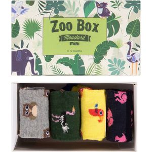 Moustard grappige sokken giftbox zoo baby