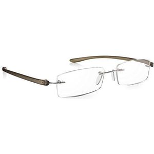 Leesbril +1,5, randloze leesbril, hoogwaardige bril in grijs en zilver, onmisbare Read Optics-bril voor dagelijks gebruik.