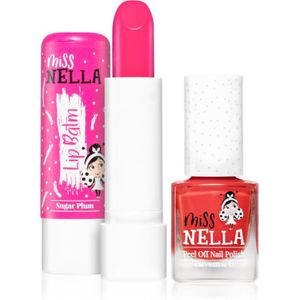 Miss Nella - Nagelpolis + Lippenbalsem-set - Sugar Plum + Cherry Macaroon