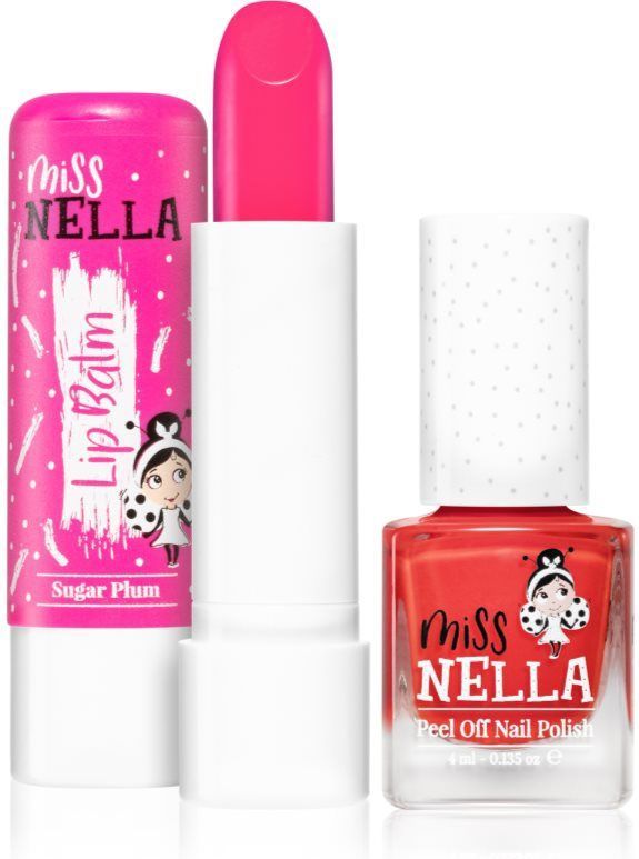 Miss Nella - Nagelpolis + Lippenbalsem-set - Sugar Plum + Cherry Macaroon
