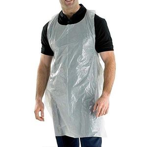 Wegwerp Schorten x100 GENERISE Wegwerp Plastic Schorten - Wit