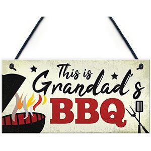 RED OCEAN Tuinbord om op te hangen voor heren met opschrift ""Grandad's BBQ