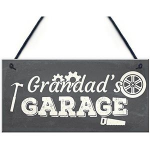 RED OCEAN Fantasie wandbord om op te hangen met opschrift ""Grandad's Garage