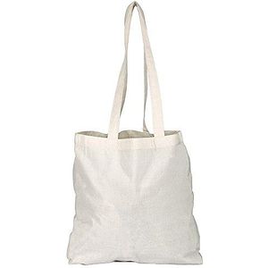 eBuyGB 1 x boodschappentas van canvas en strandtas, 38 x 42 cm, beige