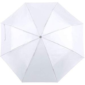 eBuyGB Opvouwbare en compacte mini-paraplu met handmatige opening, telescopisch ontwerp, licht, met handgreep, riem en bijpassende beschermhoes, wit, 104,1 cm