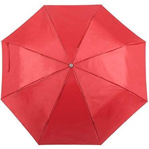 eBuyGB Opvouwbare en compacte mini-paraplu met handmatige opening, telescopisch ontwerp, licht, met handgreep, riem en bijpassende beschermtas, rood, 104,1 cm