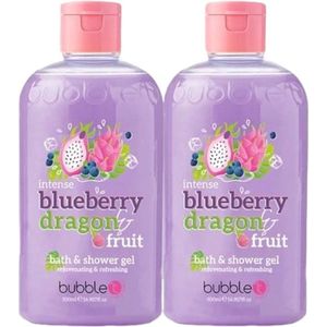 BubbleT | Bad & Doucheschuim | Bosbessen & Drakenfruit (500ml) | 2 stuks | Bosbessen & Drakenfruit Smoothie Douchgel