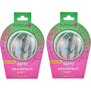 BubbleT | Happy Bath fizzer in Grapefruit & Mint (150g) | 2 stuks | Happy Bath Fizzer in Grapefruit & Munt