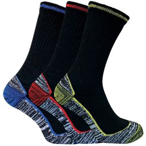 BWS - Bamboe Werksokken - Zwart - 6 Paar voor Laarzen met Stalen Neus