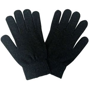 Gebreide magische handschoenen van thermo wolmix voor heren - Zwart