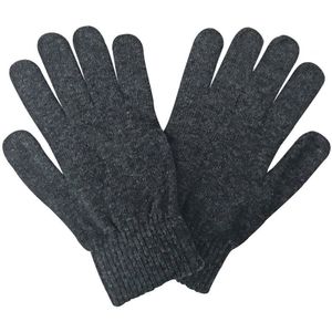 Gebreide magische handschoenen van thermo wolmix voor heren - Grijs