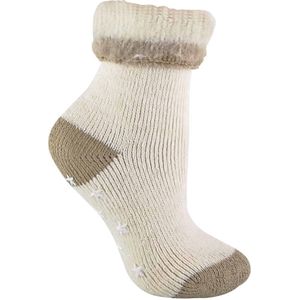 Pantoffelsokken van alpacawolmix voor dames - Beige