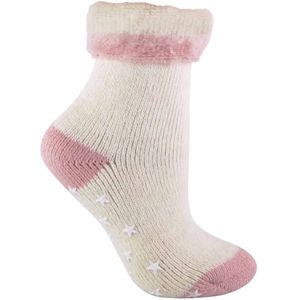 Pantoffelsokken van alpacawolmix voor dames - Zalm