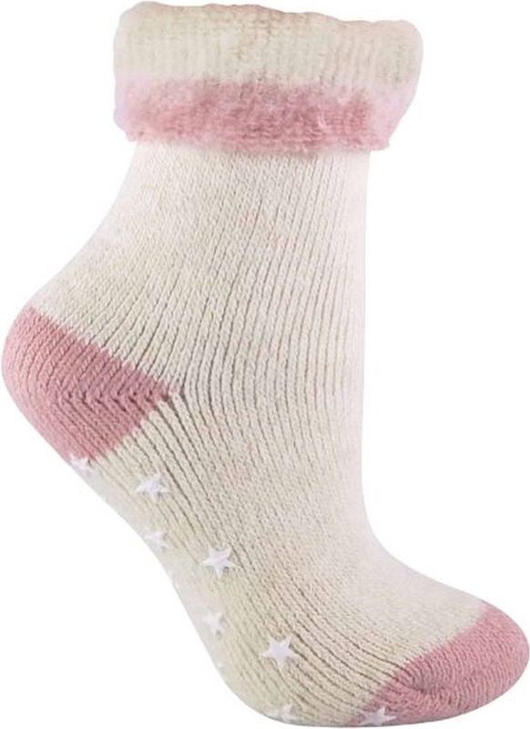 Alpaca - Pantoffelsokken - Zalm - Alpacawolmix - Gripzool met Sterpatroon