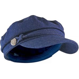 Dames denim / corduroy piek Baker Boy hoed - Blauw