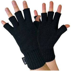 THMO - Heren 3M Thinsulate Insulation Gevoerd Handschoenen zonder Vingers (M/L, Zwart)