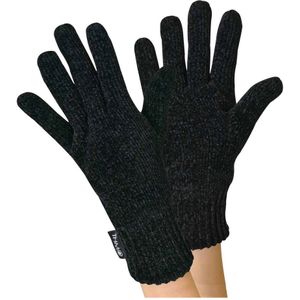 THMO - Dames Duurzaam Thermo Winter Chenille 3M Thinsulate Handschoenen (Een maat, Zwart)