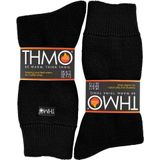 THMO - Thermische Fleece Gevoerde Pantoffelsokken Voor Heren - Zwart - Maat 6-11