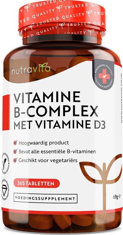 Vitamine B Complex - Multivitamine - Met Vitamine D3 - 365 Stuks
