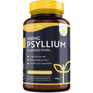 Nutravita - Psylliumvezels Capsules - 1400 mg - 100% Natuurlijke Vezels
