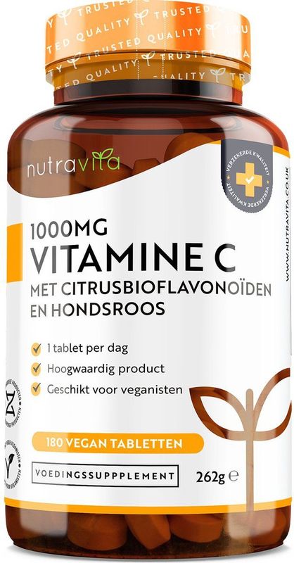 Nutravita - Vitamine C - 1000 mg - Met Bioflavonoïden en Rozenbottel