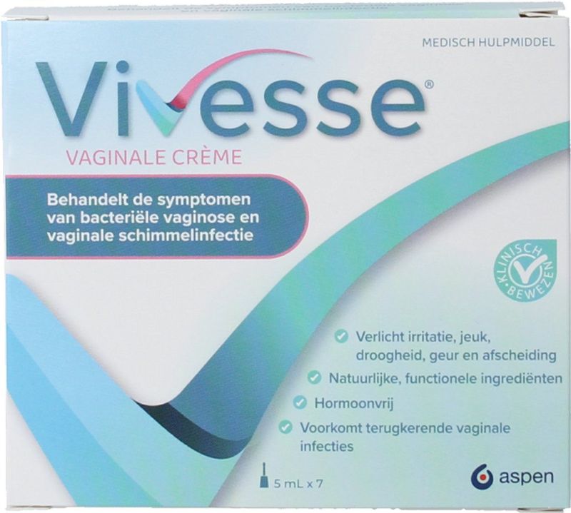 Vivesse - Vaginale Crème - 7 Stuks - Medisch Hulpmiddel - Hormoonvrij