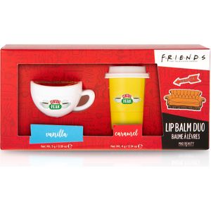 FRIENDS TV Show Central Perk Koffie Lippenbalsem Duo, Vanille & Karamel Geurend, Hydraterend, Schattig Gegoten Cup Set, Iconische Vrienden TV-serie Thema Gift, Nieuw, Nostalgisch