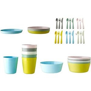Ikea Kalas 6-delige set kommen en borden voor kinderen, pastelkleuren