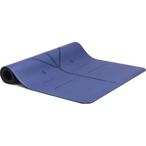 Liforme Gratitude Yogamat - Donker Blauw / Dusk Blue - 68 x 185 x 0,42 cm | Uitstekende Grip & Schokdemping | Zeer sterke en uiterst stabiele ondergrond voor alle yoga oefeningen | AlignForMe Systeem