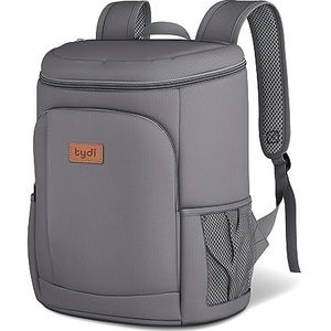 Fly-Bye - Grote koeltas 30 liter rugzak, picknicktas - geïsoleerde lichte waterdichte lunch koeltassen voor op de camping, strandtas, picknicktas, koeltas voor tijdens het wandelen (grijs)