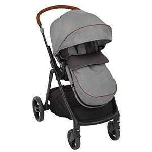 Graco Near2Me kinderwagen (geboorte tot 4 jaar ca. 0-22 kg) met Slide2Me in hoogte verstelbare functie, luxe voetenzak en regenhoes, Steeple Grey